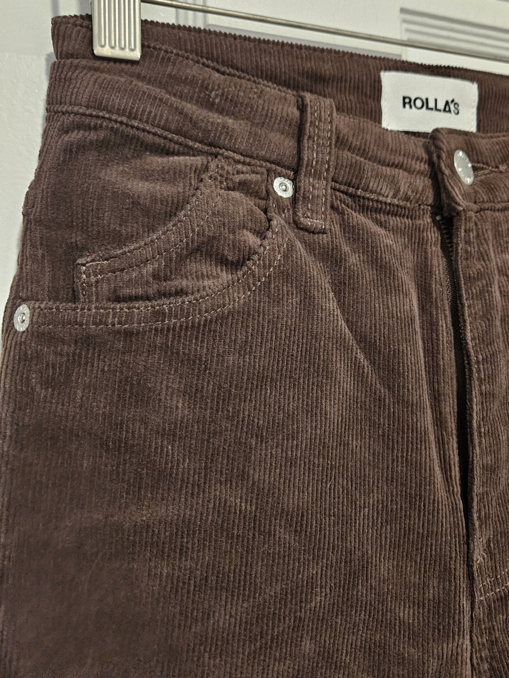 ROLLA'S Women's Straight Leg Corduroy Pants in Espresso - Picture 4 of 7